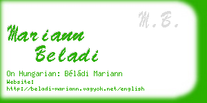 mariann beladi business card